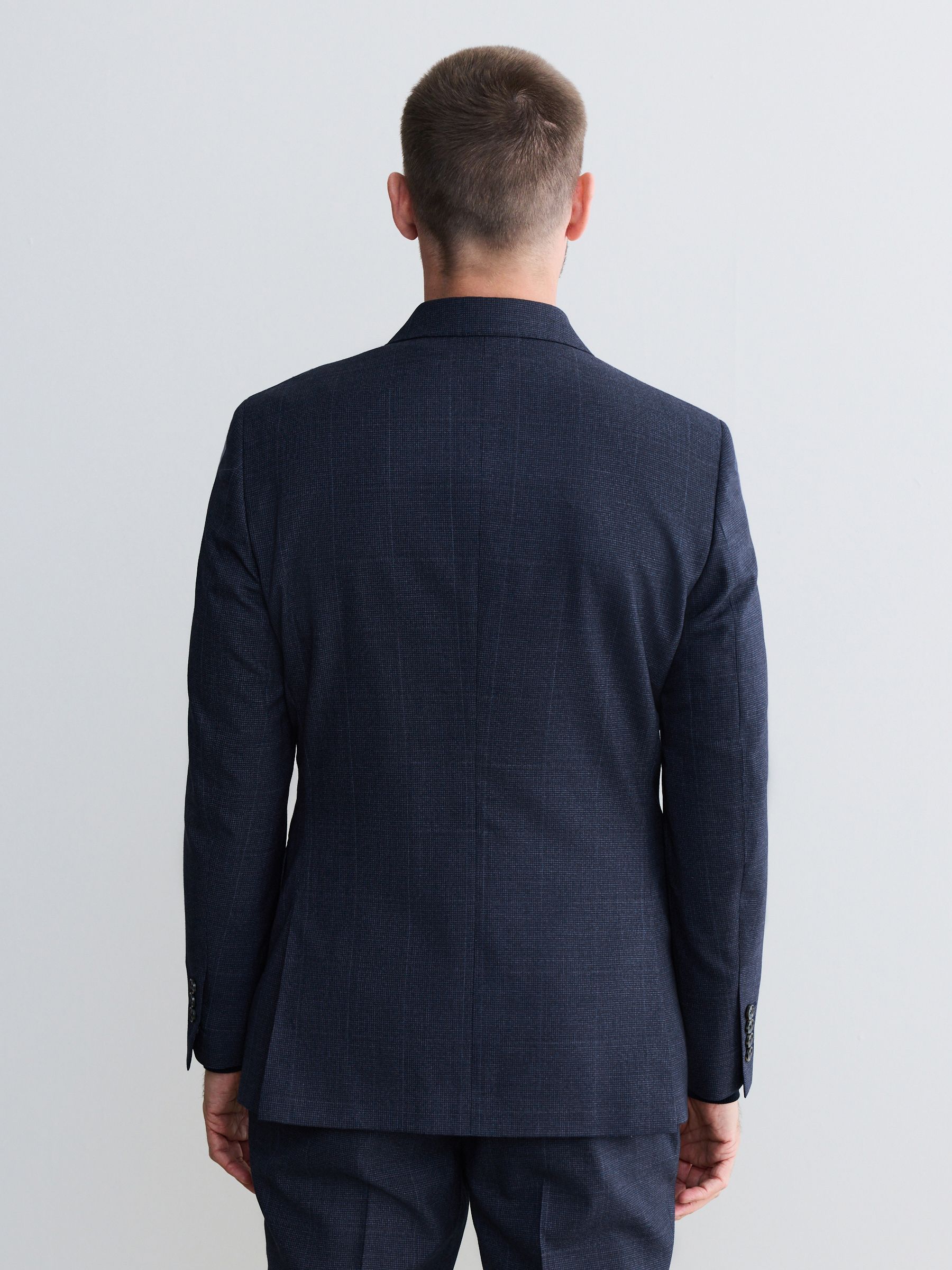 Buy Navy Blue Signature Marzotto 100% Italian Wool Slim Fit Double