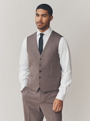 Light Brown Regular Fit Motionflex Stretch Waistcoat - Image 1 of 8