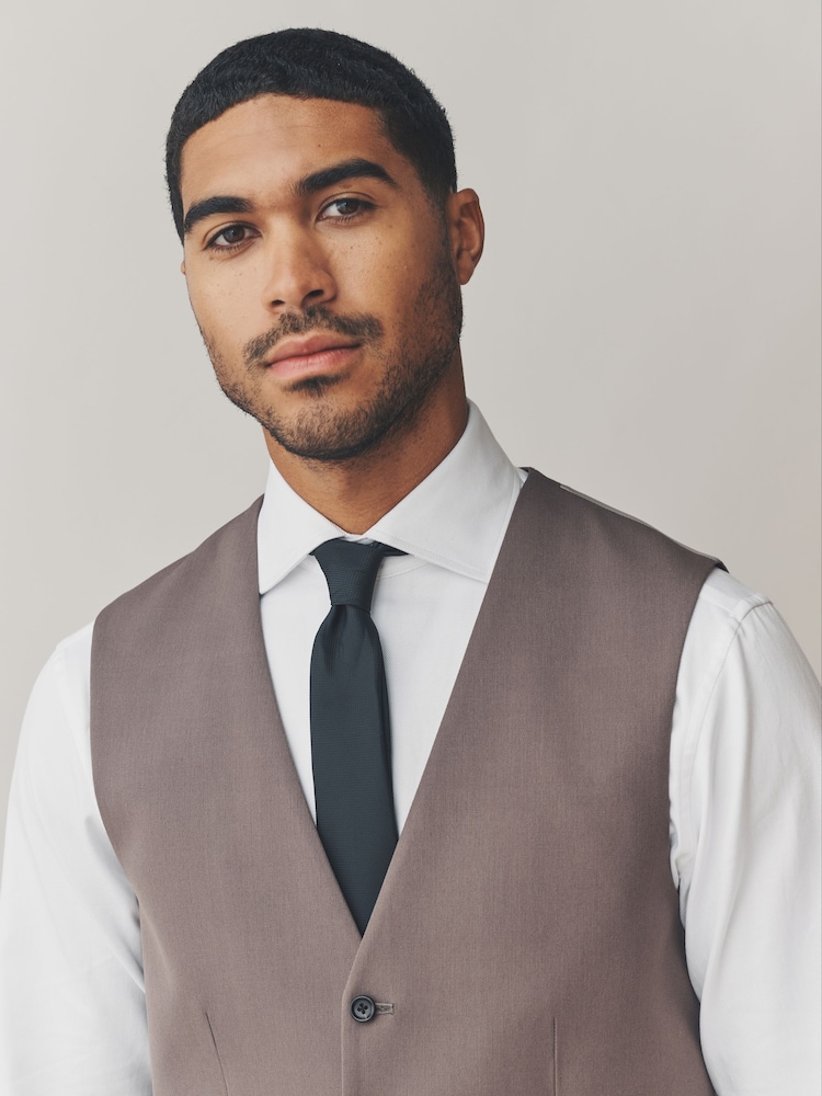 Light Brown Regular Fit Motionflex Stretch Waistcoat - Image 4 of 8