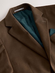 Brown Slim Fit Flannel Suit Jacket - Image 8 of 10