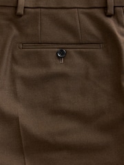 Brown Slim Fit Flannel Suit Trousers - Image 11 of 11
