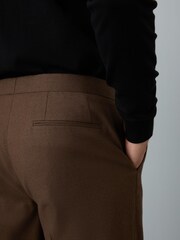 Braun - Slim Fit Flannel Suit Trousers - Bild 4 von 6