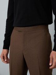 Braun - Slim Fit Flannel Suit Trousers - Bild 5 von 6