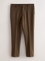 Brown Slim Fit Flannel Suit Trousers - Image 7 of 11
