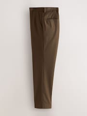 Brown Slim Fit Flannel Suit Trousers - Image 8 of 11