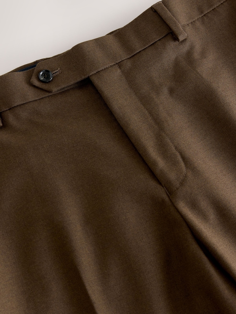 slim fit dress slacks Men's Dark Brown Slim Fit Straight Accessory Fabric Trousers - Wessi –  Wessi main image 0