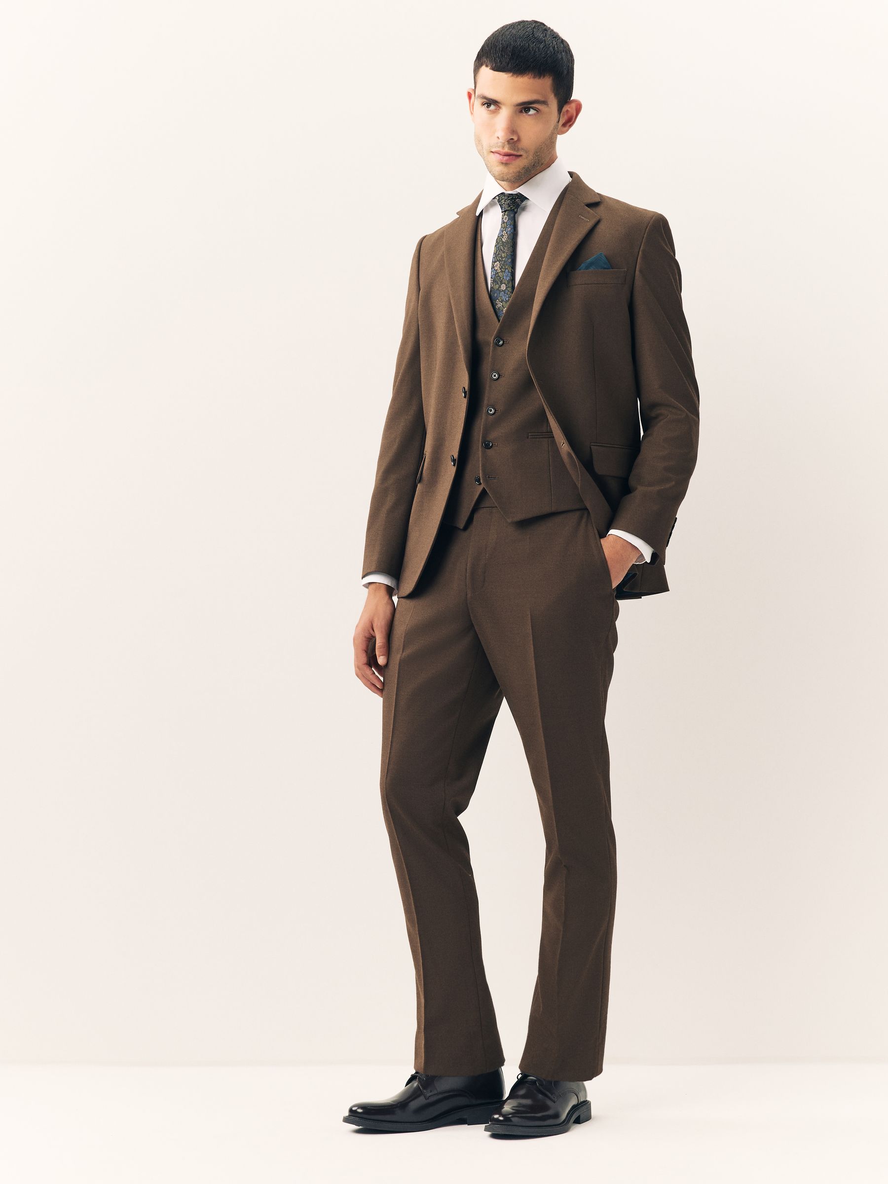 Next：日本 ブラウン - フランネル スーツ ベスト from Next Japan