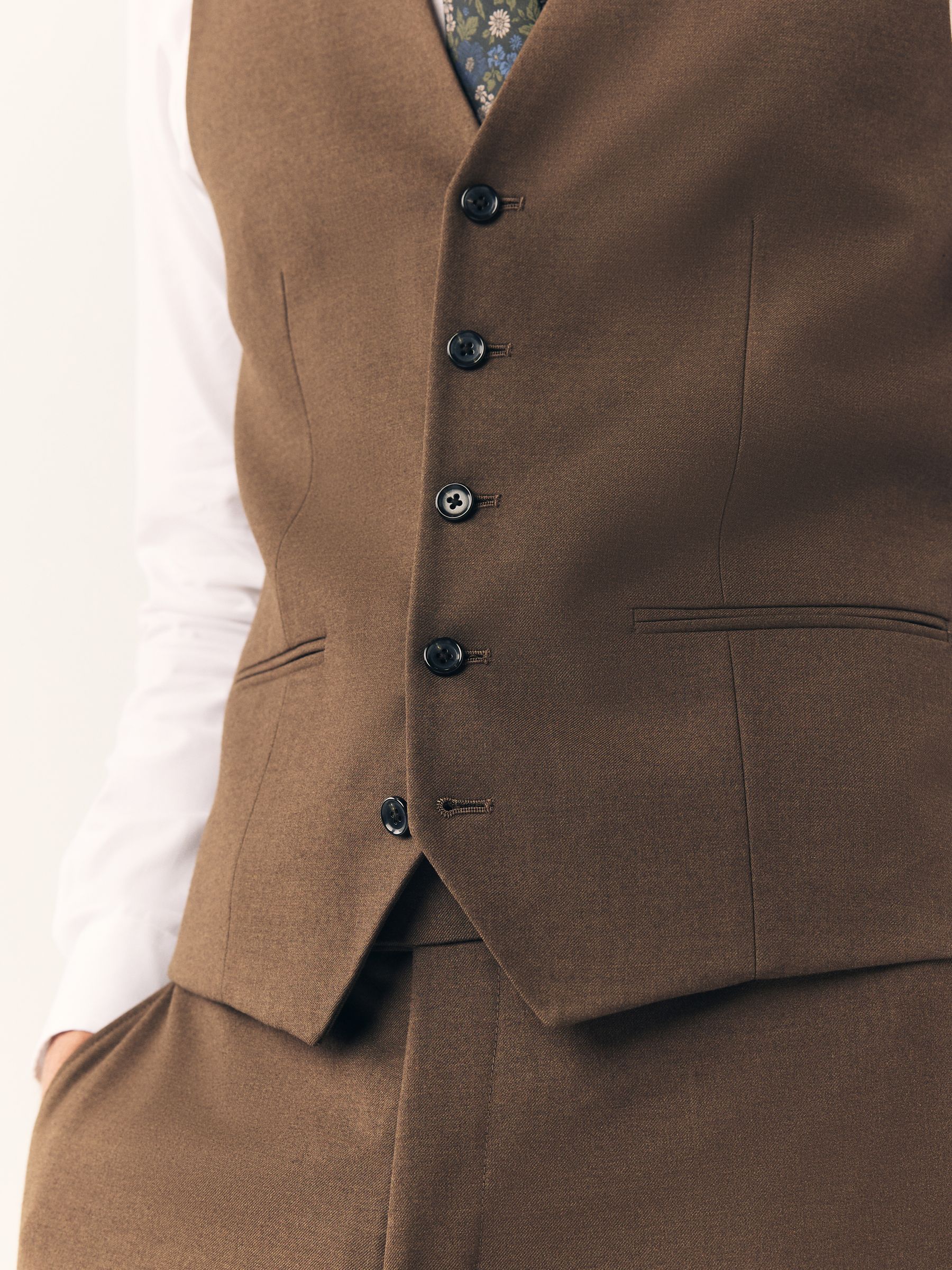 Next：日本 ブラウン - フランネル スーツ ベスト from Next Japan