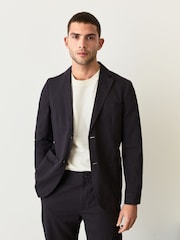 Azul marino - Slim Fit Seersucker Stripe Suit Jacket - Imagen 1 de 13