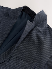 Azul marino - Slim Fit Seersucker Stripe Suit Jacket - Imagen 12 de 13