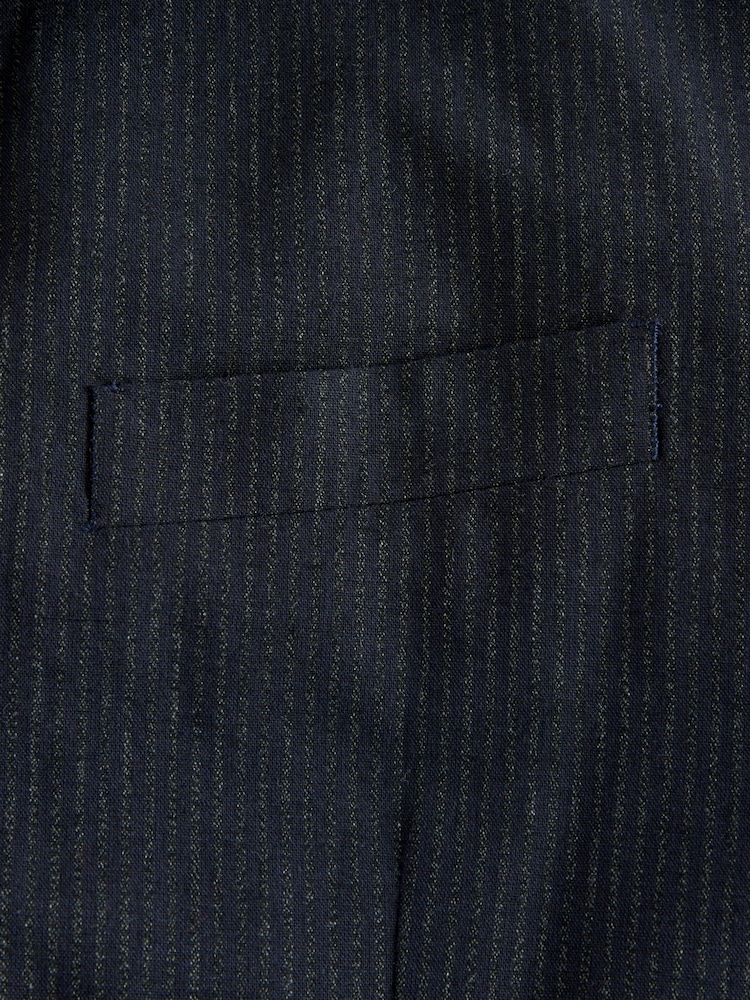 Azul marino - Slim Fit Seersucker Stripe Suit Jacket - Imagen 13 de 13