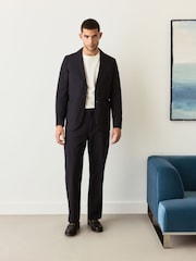 Azul marino - Slim Fit Seersucker Stripe Suit Jacket - Imagen 2 de 13