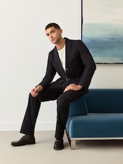 Azul marino - Slim Fit Seersucker Stripe Suit Jacket - Imagen 3 de 13