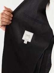 Azul marino - Slim Fit Seersucker Stripe Suit Jacket - Imagen 7 de 13