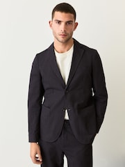 Azul marino - Slim Fit Seersucker Stripe Suit Jacket - Imagen 8 de 13