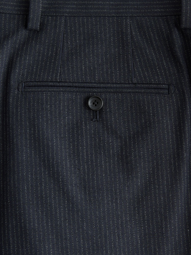 Bleumarin - Slim Fit Stripe Seersucker Suit Trousers - Image 9 of 10