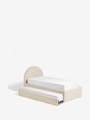 Soft Cosy Boucle Ivory Kids Rainbow Upholstered Trundle Bed - Image 7 of 8