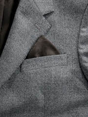 Grey Tailored Fit Wool Blend Suit Jacket - Image 10 of 10