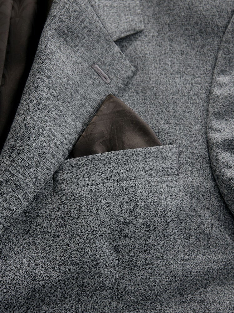 Grey Tailored Fit Wool Blend Suit Jacket - Image 10 of 10