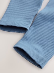 Blue Seamless Ribbed High Waist Leggings (3-16yrs) - Image 4 of 4