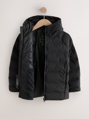 Black Waterproof Midweight Hooded Jacket (3-17yrs) - Image 5 of 6