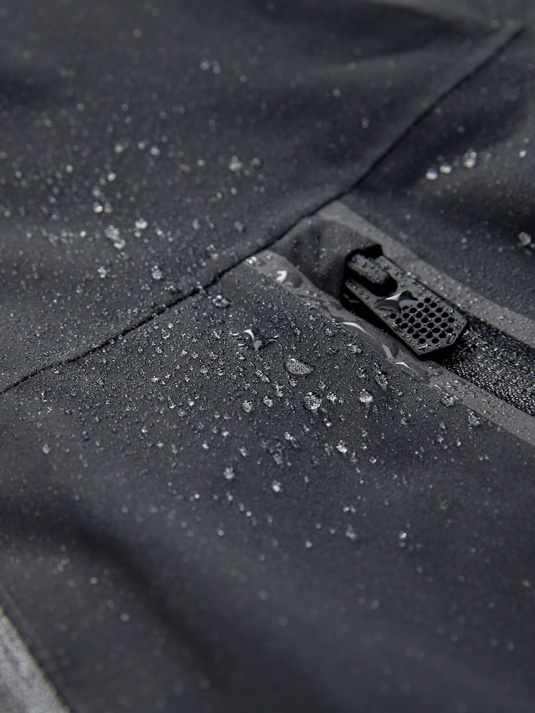 Black/Grey Waterproof Fleece Hooded Lined Jacket (3-17yrs) - Image 10 of 10