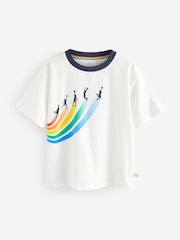 Little Bird by Jools Oliver Red Rainbow Raglan Short Sleeve T-Shirt - Image 4 of 9