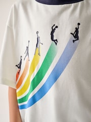 Little Bird by Jools Oliver Red Rainbow Raglan Short Sleeve T-Shirt - Image 9 of 9