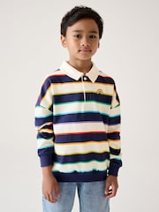 Little Bird by Jools Oliver Multi Striped Polo Collar Sweatshirt - Image 1 of 10