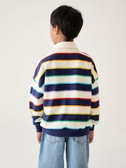 Little Bird by Jools Oliver Multi Striped Polo Collar Sweatshirt - Image 3 of 10
