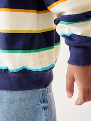 Little Bird by Jools Oliver Multi Striped Polo Collar Sweatshirt - Image 4 of 10
