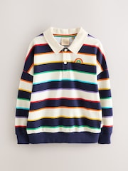 Little Bird by Jools Oliver Multi Striped Polo Collar Sweatshirt - Image 6 of 10