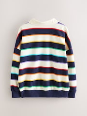 Little Bird by Jools Oliver Multi Striped Polo Collar Sweatshirt - Image 7 of 10