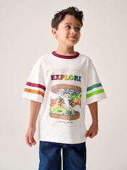 Little Bird by Jools Oliver White Oversized Rainbow Short Sleeve 100% Cotton T-Shirt - Image 1 of 12