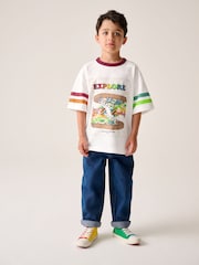 Little Bird by Jools Oliver White Oversized Rainbow Short Sleeve 100% Cotton T-Shirt - Image 2 of 12