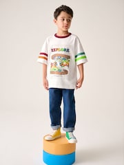 Little Bird by Jools Oliver White Oversized Rainbow Short Sleeve 100% Cotton T-Shirt - Image 3 of 12