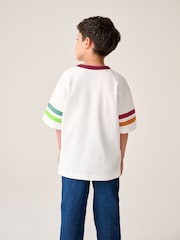 Little Bird by Jools Oliver White Oversized Rainbow Short Sleeve 100% Cotton T-Shirt - Image 4 of 12