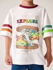 Little Bird by Jools Oliver White Oversized Rainbow Short Sleeve 100% Cotton T-Shirt - Image 5 of 12
