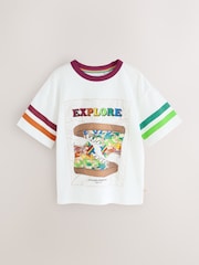 Little Bird by Jools Oliver White Oversized Rainbow Short Sleeve 100% Cotton T-Shirt - Image 8 of 12