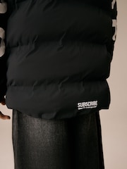 Black/White Shower Resistant Microfleece Lined Padded Coat (3-17yrs) - Image 5 of 12