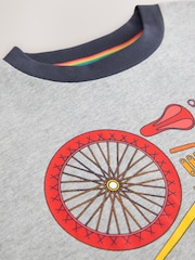 Little Bird by Jools Oliver Grey Oversized Rainbow Short Sleeve 100% Cotton T-Shirt - Image 13 of 14