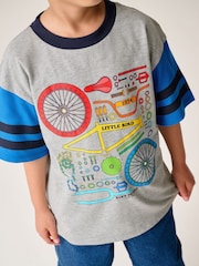 Little Bird by Jools Oliver Grey Oversized Rainbow Short Sleeve 100% Cotton T-Shirt - Image 6 of 14