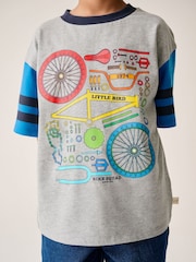 Little Bird by Jools Oliver Grey Oversized Rainbow Short Sleeve 100% Cotton T-Shirt - Image 7 of 14