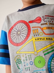 Little Bird by Jools Oliver Grey Oversized Rainbow Short Sleeve 100% Cotton T-Shirt - Image 9 of 14