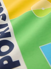 Little Bird by Jools Oliver White Oversized Rainbow Sports Club Short Sleeve T-Shirt and Shorts Set - Image 4 of 4