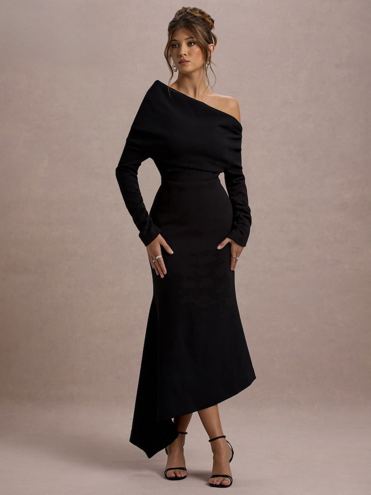 Robe longue asymétrique Club L London Lou à une épaule - Image 3 of 4