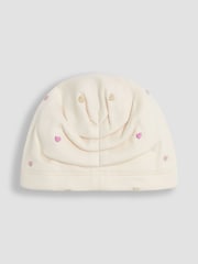 JoJo Maman Bébé Cream Heart Turban 100% Cotton Hat - Image 2 of 3