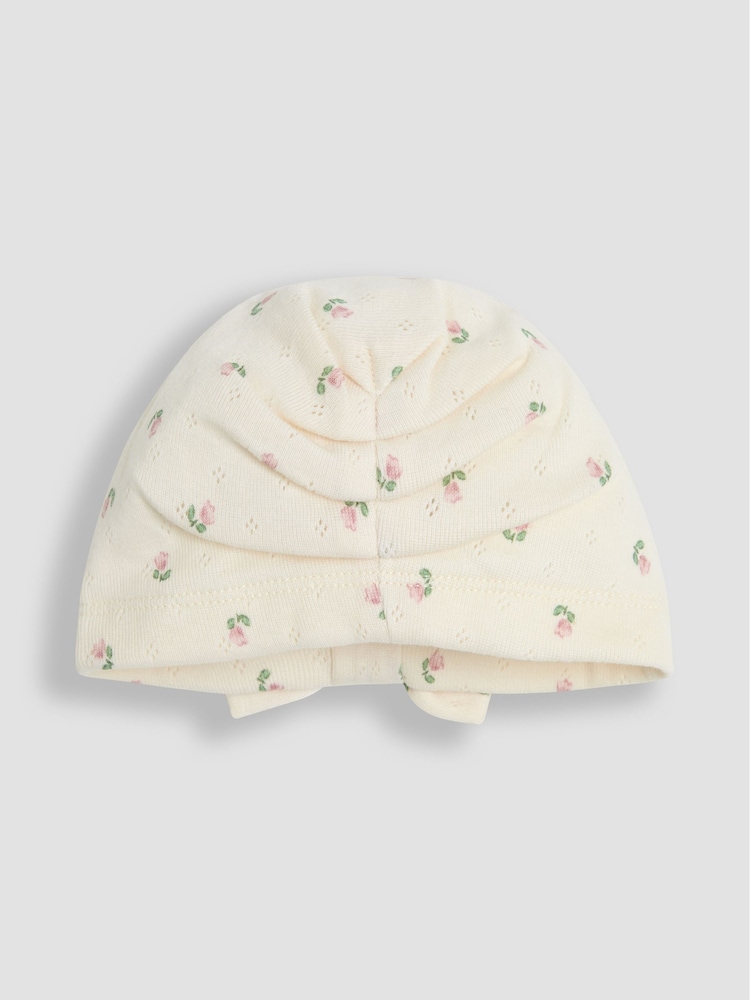 Gorro estilo turbante de algodón 100% con estampado floral de JoJo Maman Bébé - Imagen 2 de 3