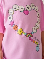 Little Bird by Jools Oliver Pink Oversized Rainbow Short Sleeve 100% Cotton T-Shirts 2 Pack - Image 10 of 17