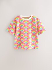 Little Bird by Jools Oliver Pink Oversized Rainbow Short Sleeve 100% Cotton T-Shirts 2 Pack - Image 13 of 17